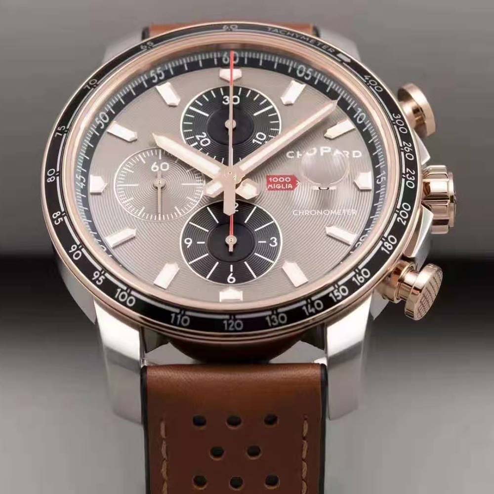 Chopard Men Mille Miglia 2019 Race Edition 44 mm Automatic in Rose Gold-Stainless Steel-Grey (3)