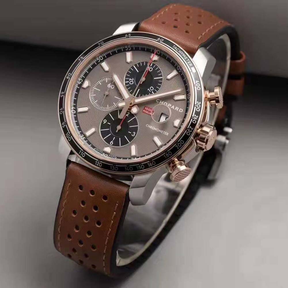 Chopard Men Mille Miglia 2019 Race Edition 44 mm Automatic in Rose Gold-Stainless Steel-Grey (4)