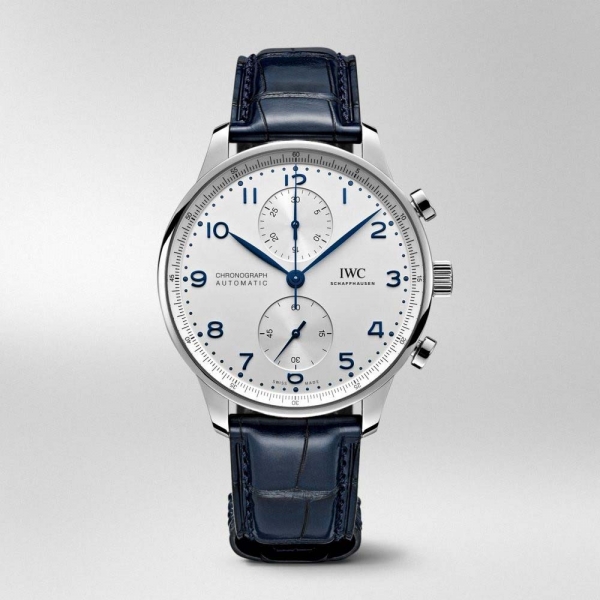 IWC Men Portugieser Chronograph 41.0 mm in Stainless Steel Case-White