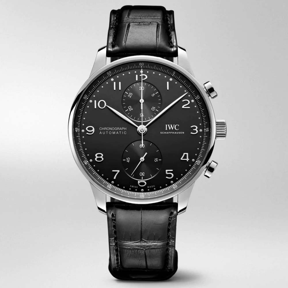 IWC Men Portugieser Chronograph in Stainless Steel Case Automatic Self-Winding 41.0 mm-Black (1)