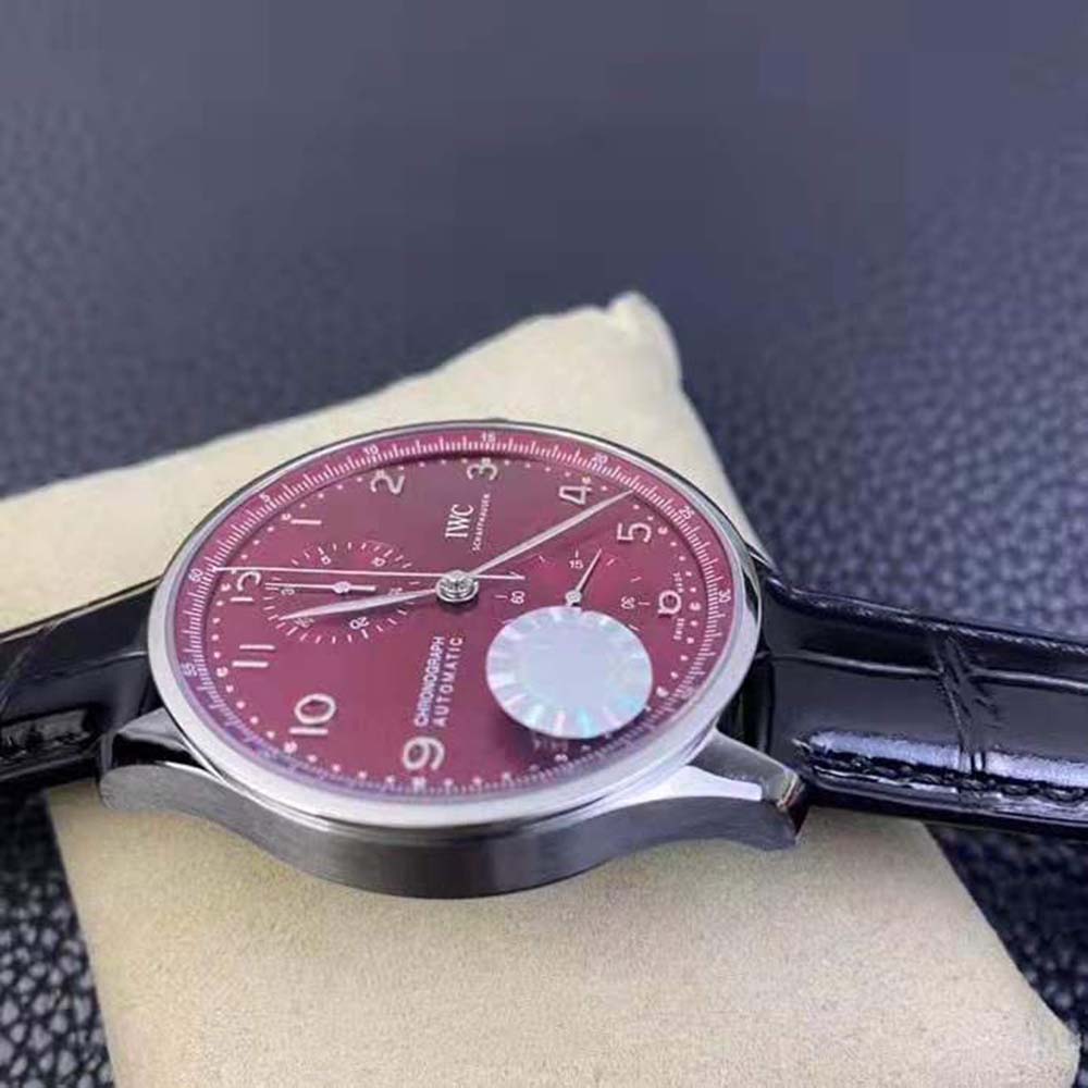 IWC Men Portugieser Chronograph in Stainless Steel Case Automatic Self-Winding 41.0 mm-Red (6)