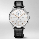 Montre IWC Portugieser Chronographe Homme en acier inoxydable, remontage automatique, 41,0 mm, blanc