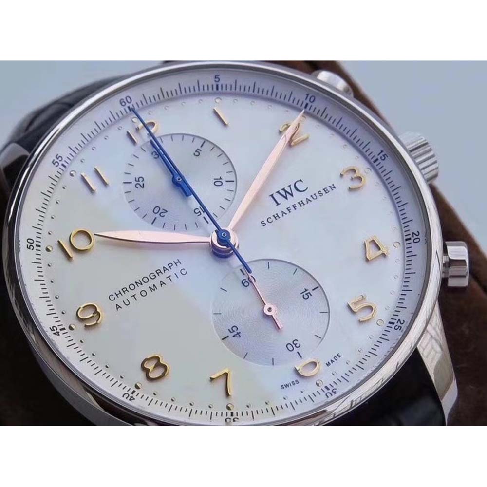 IWC Men Portugieser Chronograph in Stainless Steel Case Automatic Self-winding 41.0 mm-White (5)