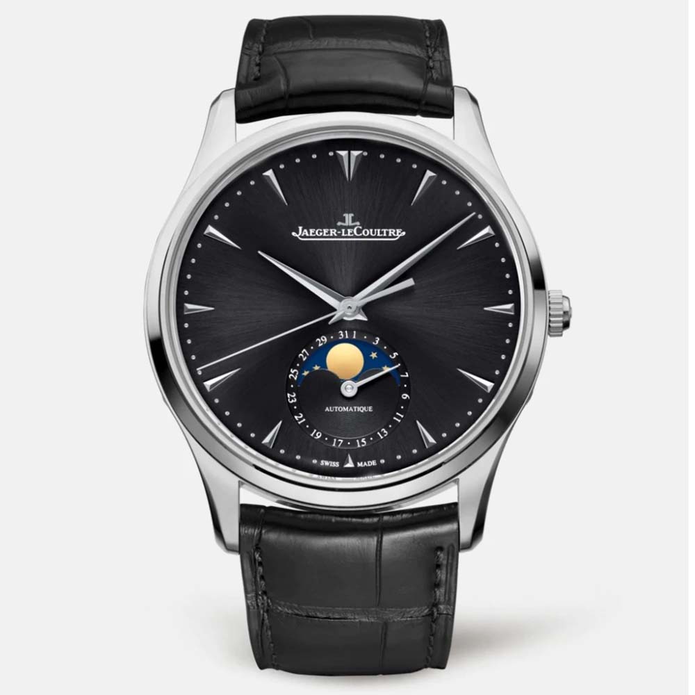 Jaeger-LeCoultre Men Master Ultra Thin Moon 39 mm in Stainless Steel-Black (1)