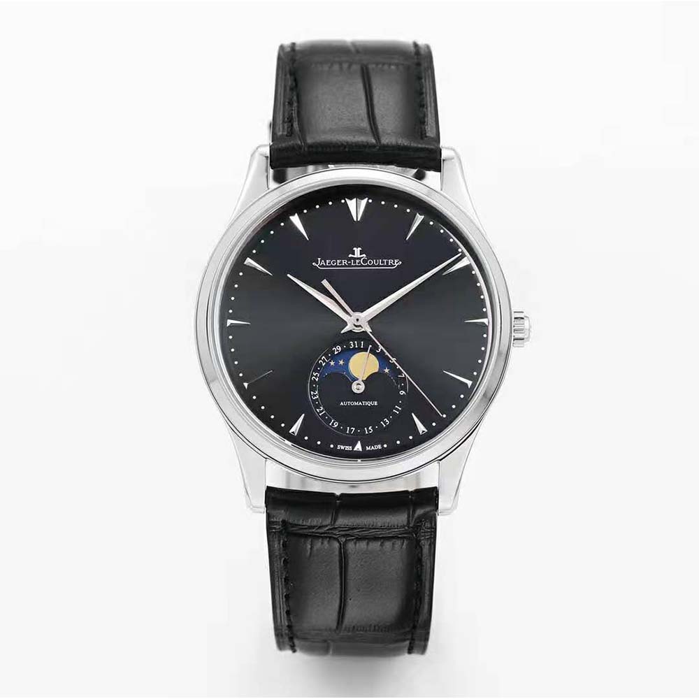 Jaeger-LeCoultre Men Master Ultra Thin Moon 39 mm in Stainless Steel-Black (2)