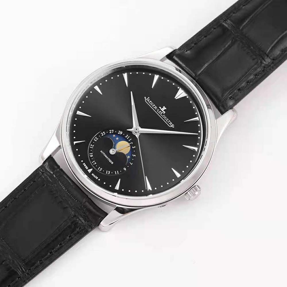 Jaeger-LeCoultre Men Master Ultra Thin Moon 39 mm in Stainless Steel-Black (3)