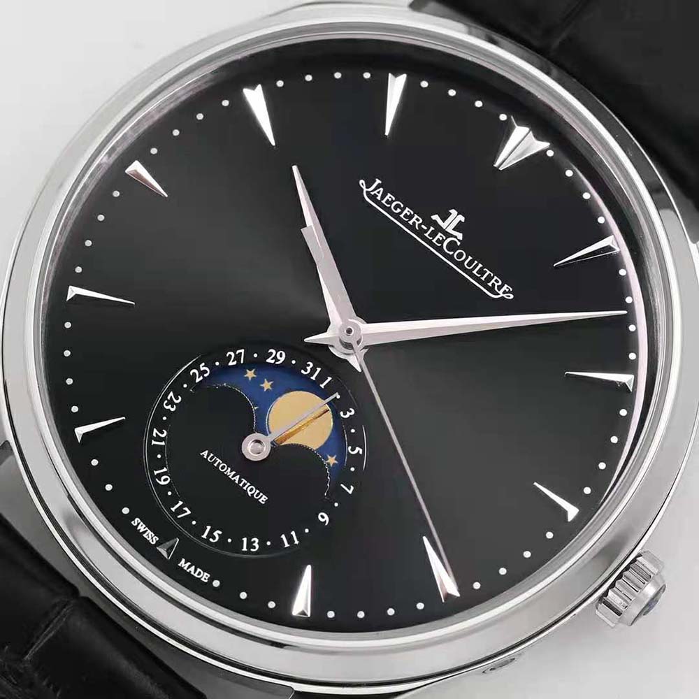 Jaeger-LeCoultre Men Master Ultra Thin Moon 39 mm in Stainless Steel-Black (4)