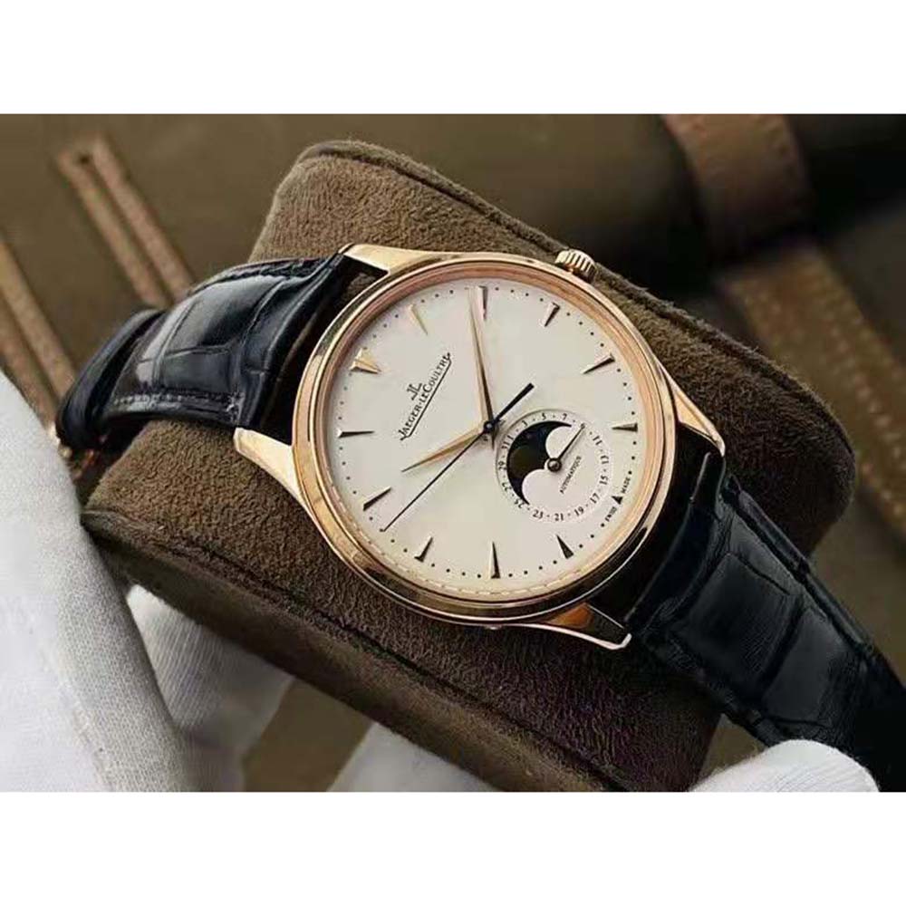 Jaeger-LeCoultre Men Master Ultra Thin Moon in Pink Gold 39 mm-White (2)