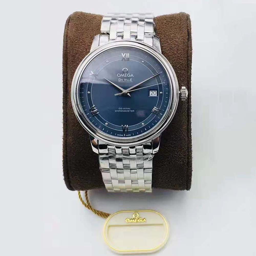 Omega Men De Ville Prestige Co‑Axial Chronometer 39.5 mm in Stainless Steel-Blue (2)
