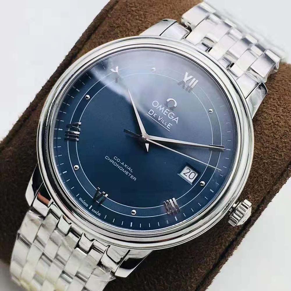 Omega Men De Ville Prestige Co‑Axial Chronometer 39.5 mm in Stainless Steel-Blue (4)