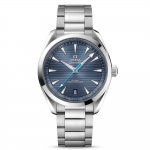 Omega Men Seamaster Aqua Terra 150M Co‑Axial Master Chronometer 41 mm in Stainless Steel-Blue