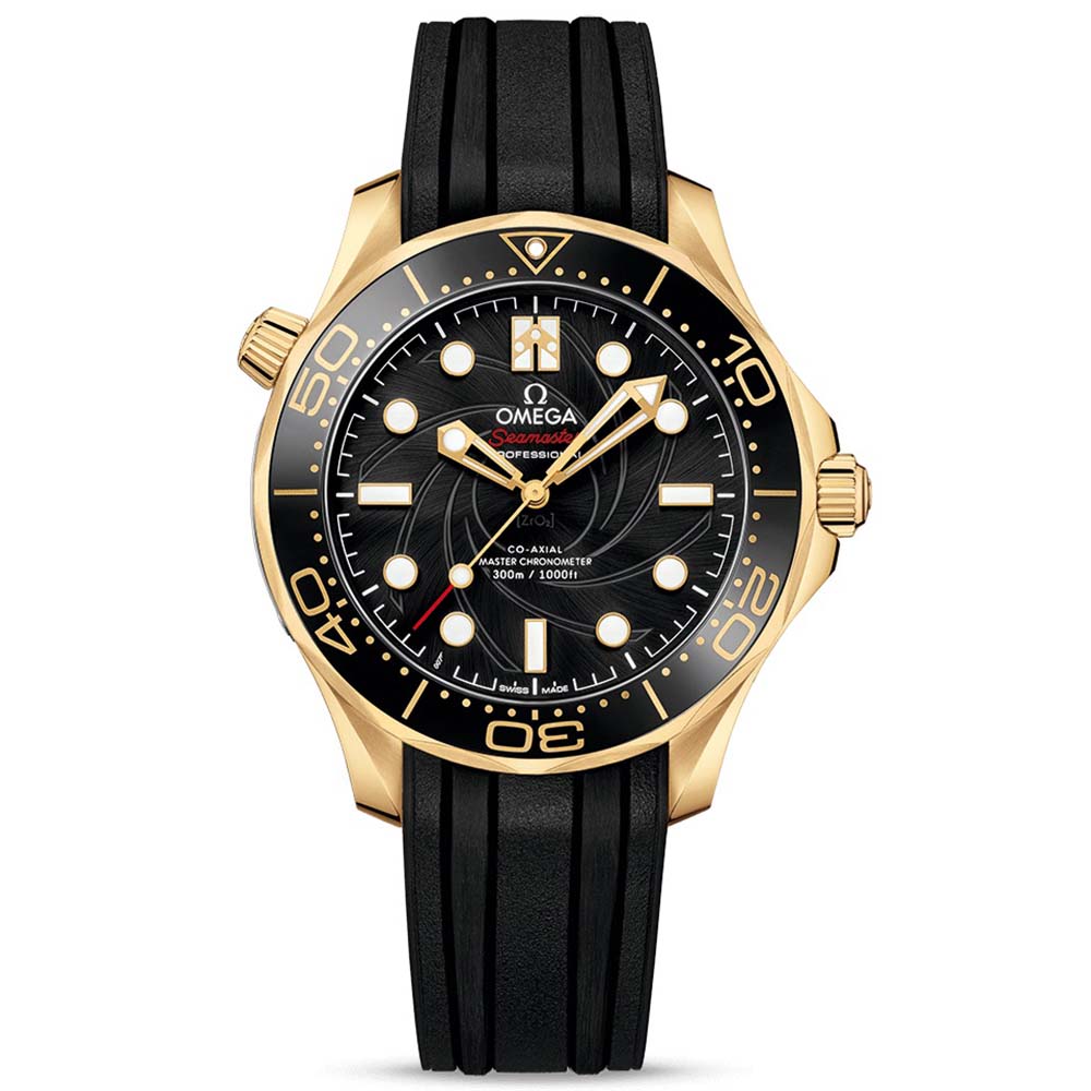 Omega Men Seamaster Diver 300M Co-Axial Master Chronometer 42 mm in Yellow Gold-Black (1)