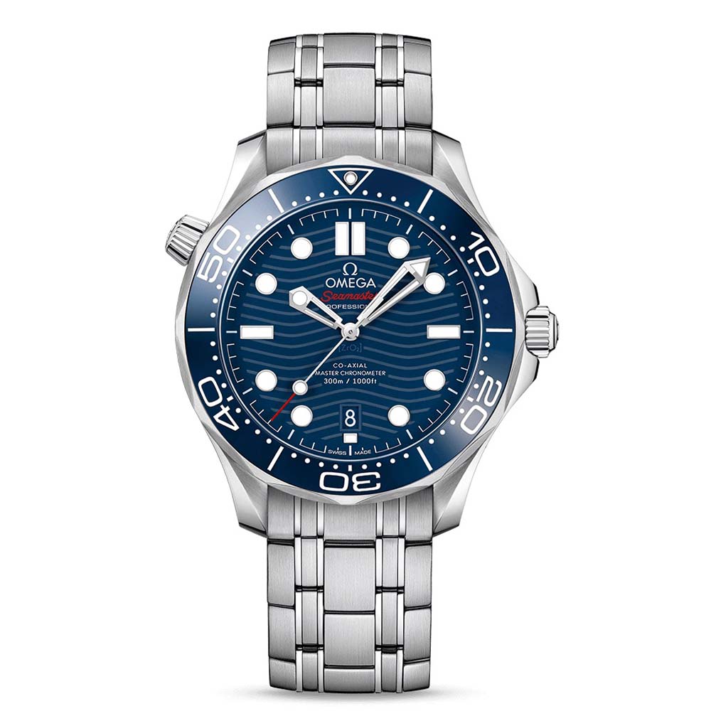 Omega Men Seamaster Diver 300M Co‑Axial Master Chronometer 42 mm in Stainless Steel-Blue (1)