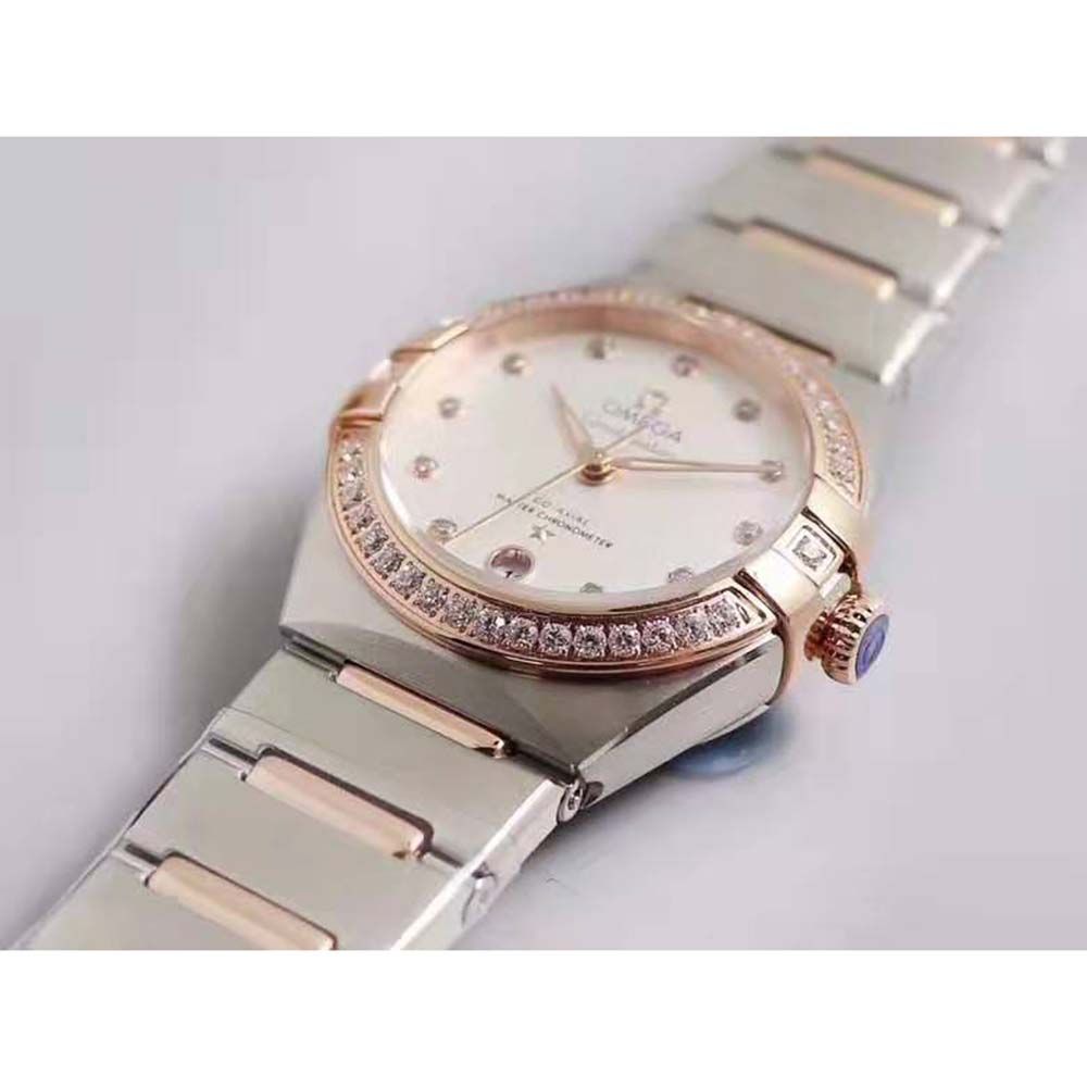 Omega Women Constellation Co‑Axial Master Chronometer 29 mm in Steel ‑ Sedna™ Gold-White (3)