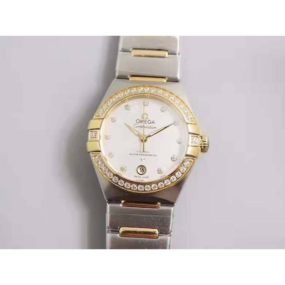 Omega Women Constellation Co‑Axial Master Chronometer 29 mm in Steel ‑ Yellow Gold-White (2)