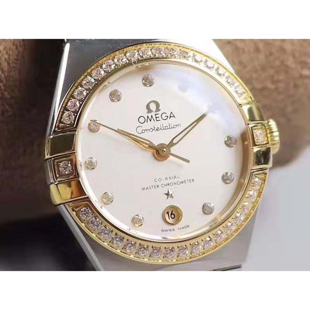 Omega Women Constellation Co‑Axial Master Chronometer 29 mm in Steel ‑ Yellow Gold-White (4)