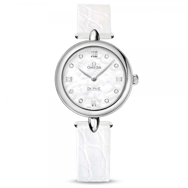 Omega Women De Ville Prestige Quartz 27.4 mm Dewdrop in Stainless Steel-White