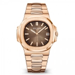 Patek Philippe Men Nautilus Self-winding 40 mm in Rose Gold-Brown