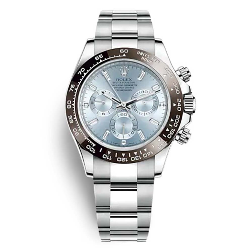Rolex Men Cosmograph Daytona Professional Watches Oyster 40 mm in Platinum-Blue (1)