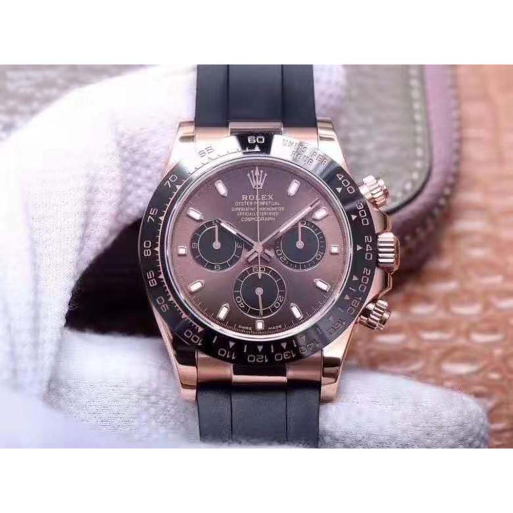 Rolex Men Cosmograph Daytona Professional Watches Oyster 40 mm in Everose Gold-Brown (2)
