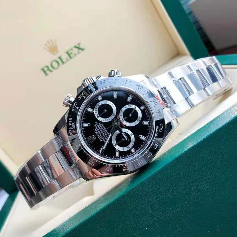 Rolex Men Cosmograph Daytona Professional Watches Oyster 40 mm in Oystersteel-Black (5)