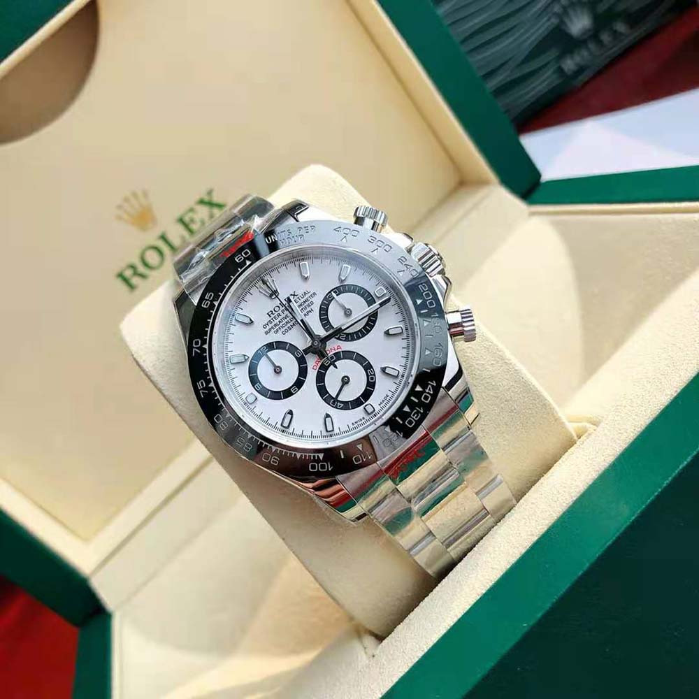 Rolex Men Cosmograph Daytona Professional Watches Oyster 40 mm in Oystersteel-White (3)-1