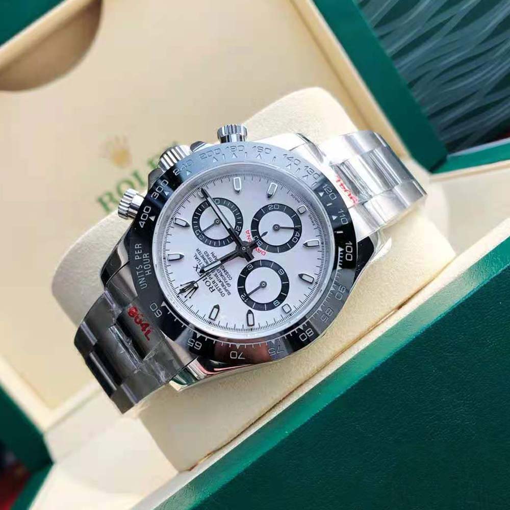 Rolex Men Cosmograph Daytona Professional Watches Oyster 40 mm in Oystersteel-White (4)-1