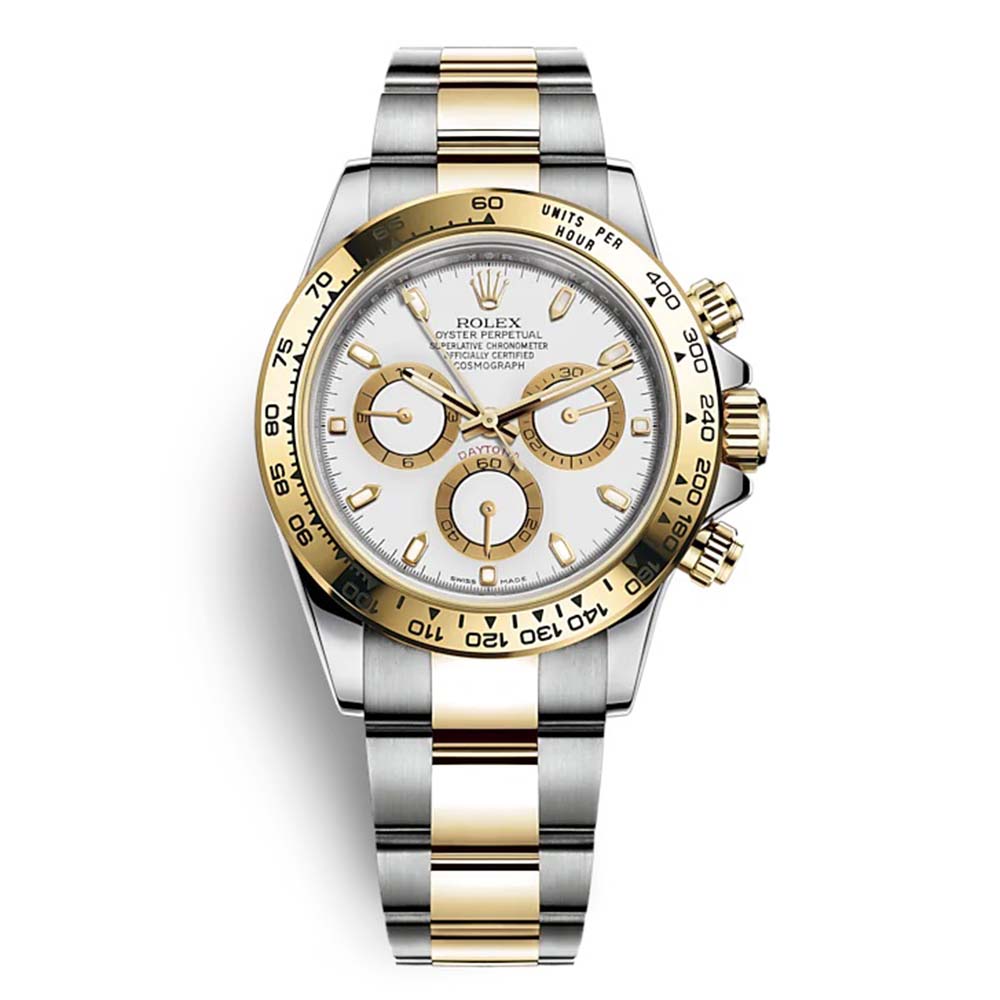 Rolex Men Cosmograph Daytona Professional Watches Oyster 40 mm in Oystersteel and Yellow Gold-White (1)