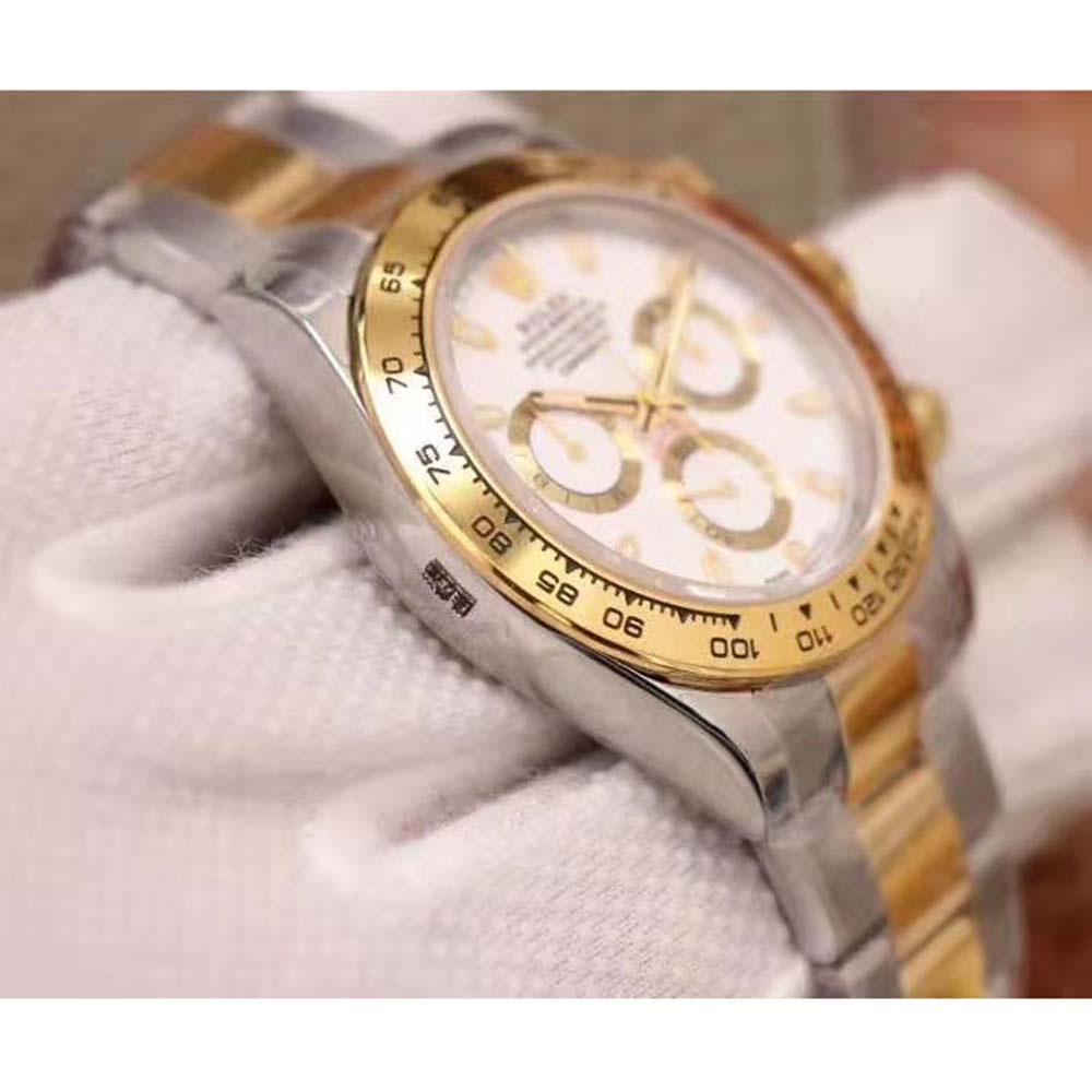 Rolex Men Cosmograph Daytona Professional Watches Oyster 40 mm in Oystersteel and Yellow Gold-White (6)