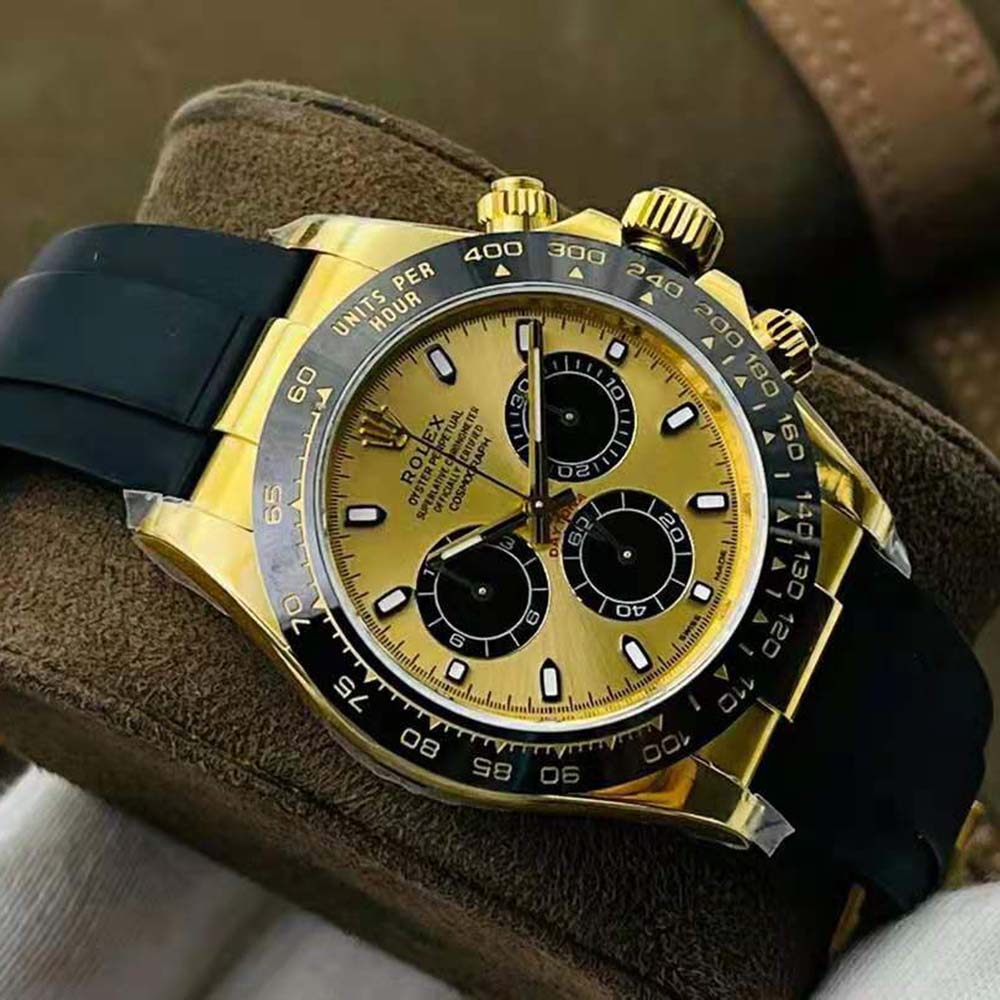 Rolex Men Cosmograph Daytona Professional Watches Oyster 40 mm in Yellow Gold-Black (2)-1