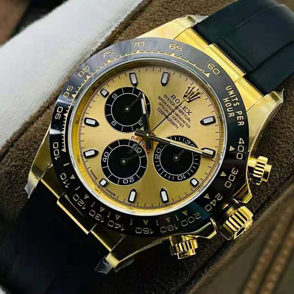Rolex Men Cosmograph Daytona Professional Watches Oyster 40 mm in Yellow Gold-Black (3)-1