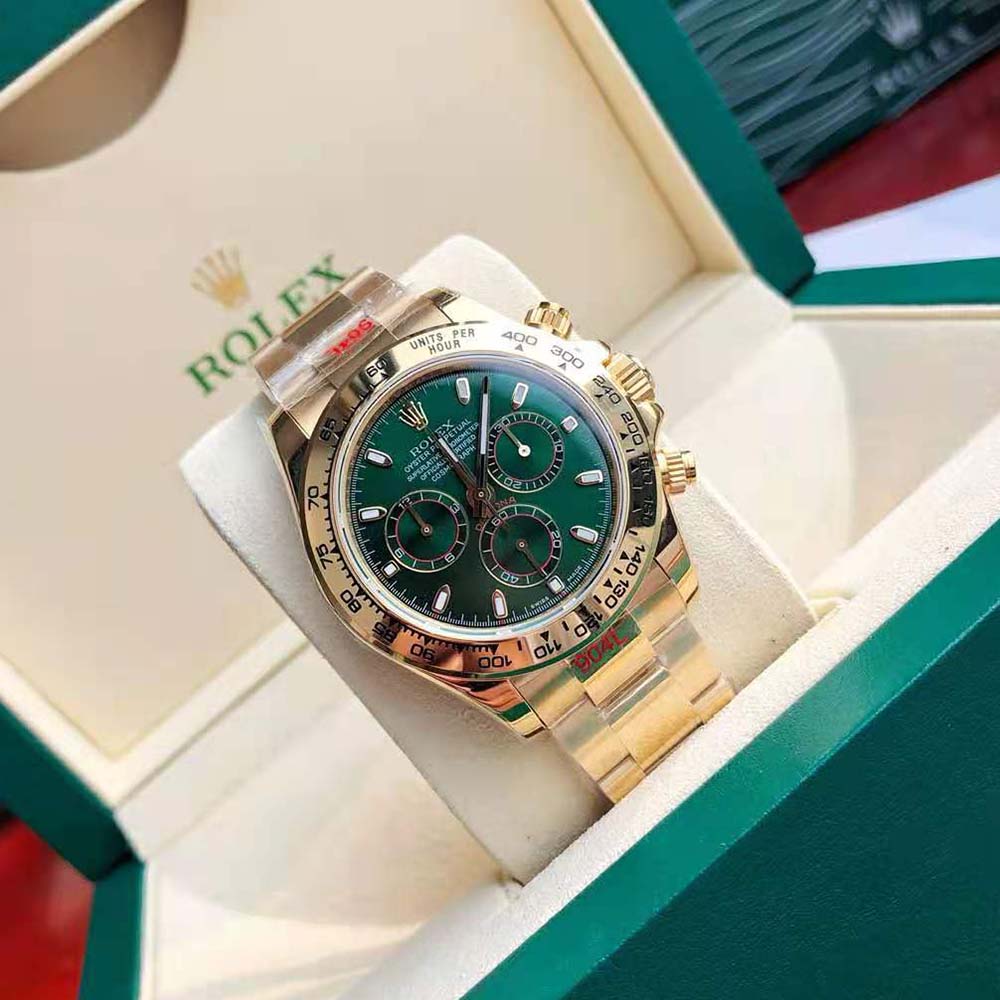 Rolex Men Cosmograph Daytona Professional Watches Oyster 40 mm in Yellow Gold-Green (3)