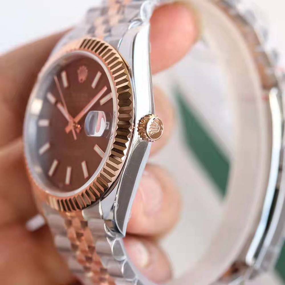 Rolex Men Datejust Classic Watches Oyster 41 mm in Oystersteel and Everose Gold-Brown (5)
