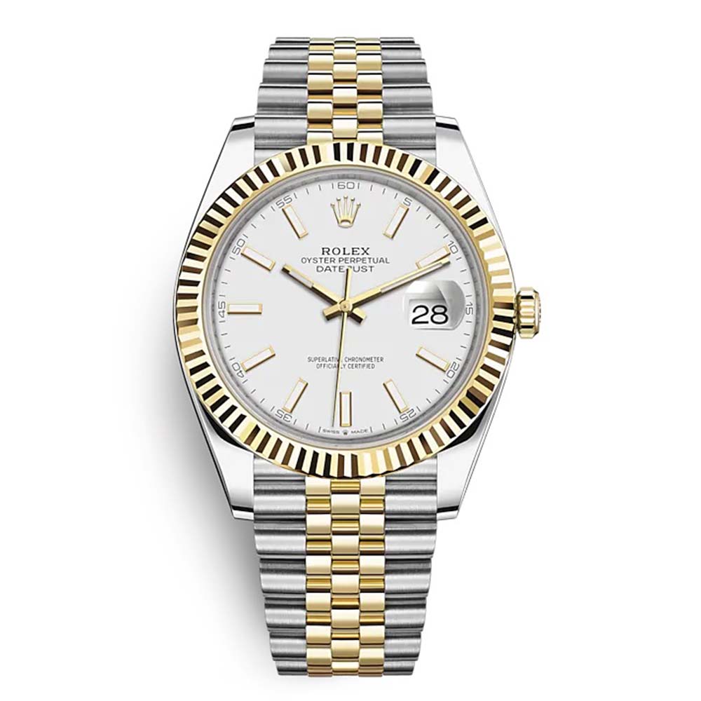 Rolex Men Datejust Classic Watches Oyster 41 mm in Oystersteel and Yellow Gold-White (1)