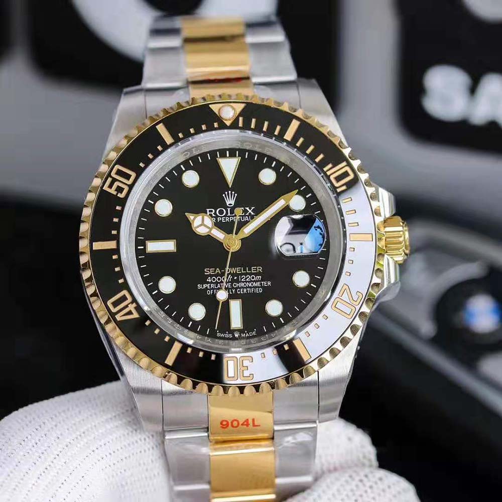 Rolex Men Sea-Dweller Professional Watches Oyster 43 mm in Oystersteel and Yellow Gold-Black (4)