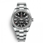 Rolex Men Sky-Dweller Classic Watches Oyster 42 mm in Oystersteel and White Gold-Black
