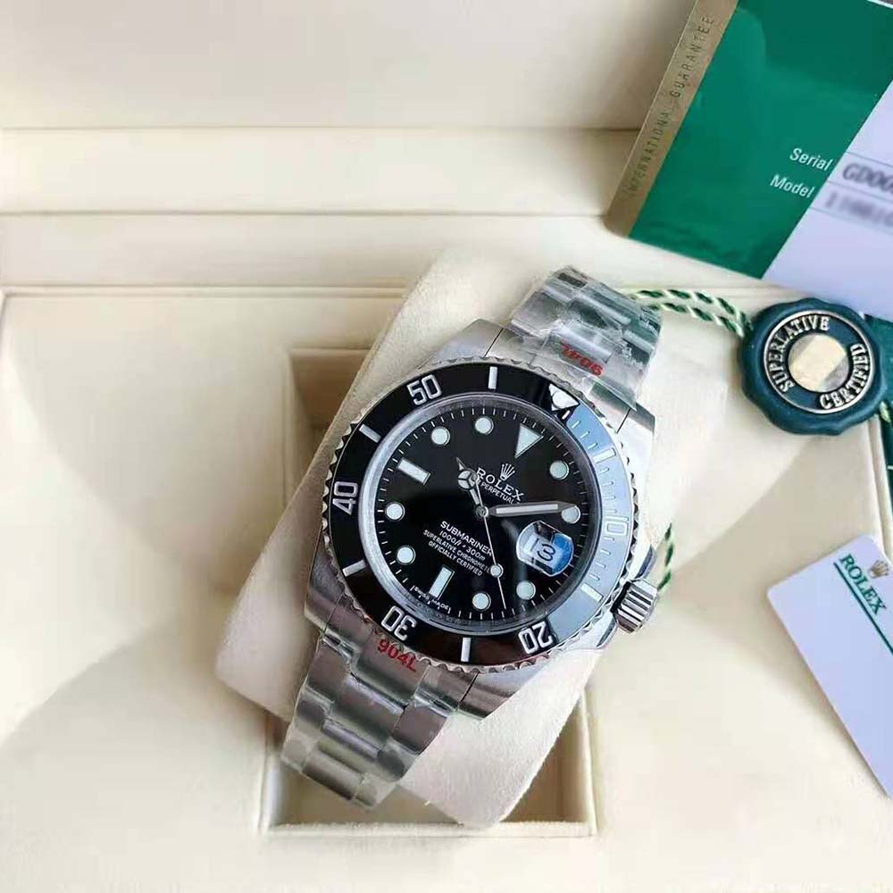 Rolex Men Submariner Date Professional Watches Oyster 41 mm in Oystersteel-Black (3)-1