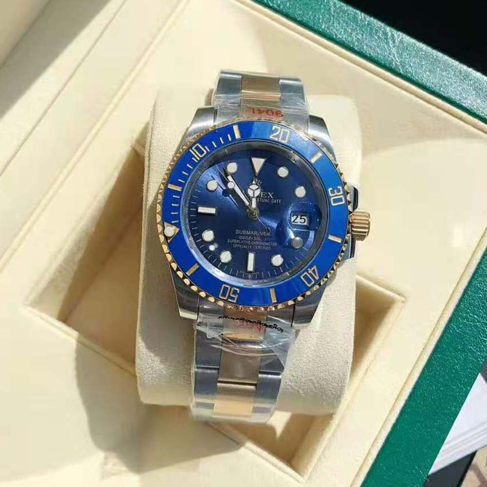 Rolex Men Submariner Date Professional Watches Oyster 41 mm in Oystersteel and Yellow Gold-Blue (2)-1