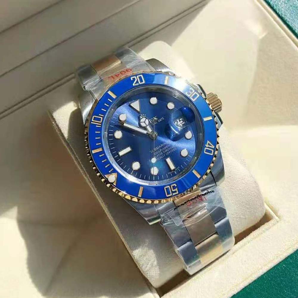 Rolex Men Submariner Date Professional Watches Oyster 41 mm in Oystersteel and Yellow Gold-Blue (3)-1