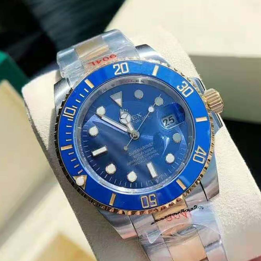 Rolex Men Submariner Date Professional Watches Oyster 41 mm in Oystersteel and Yellow Gold-Blue (5)-1