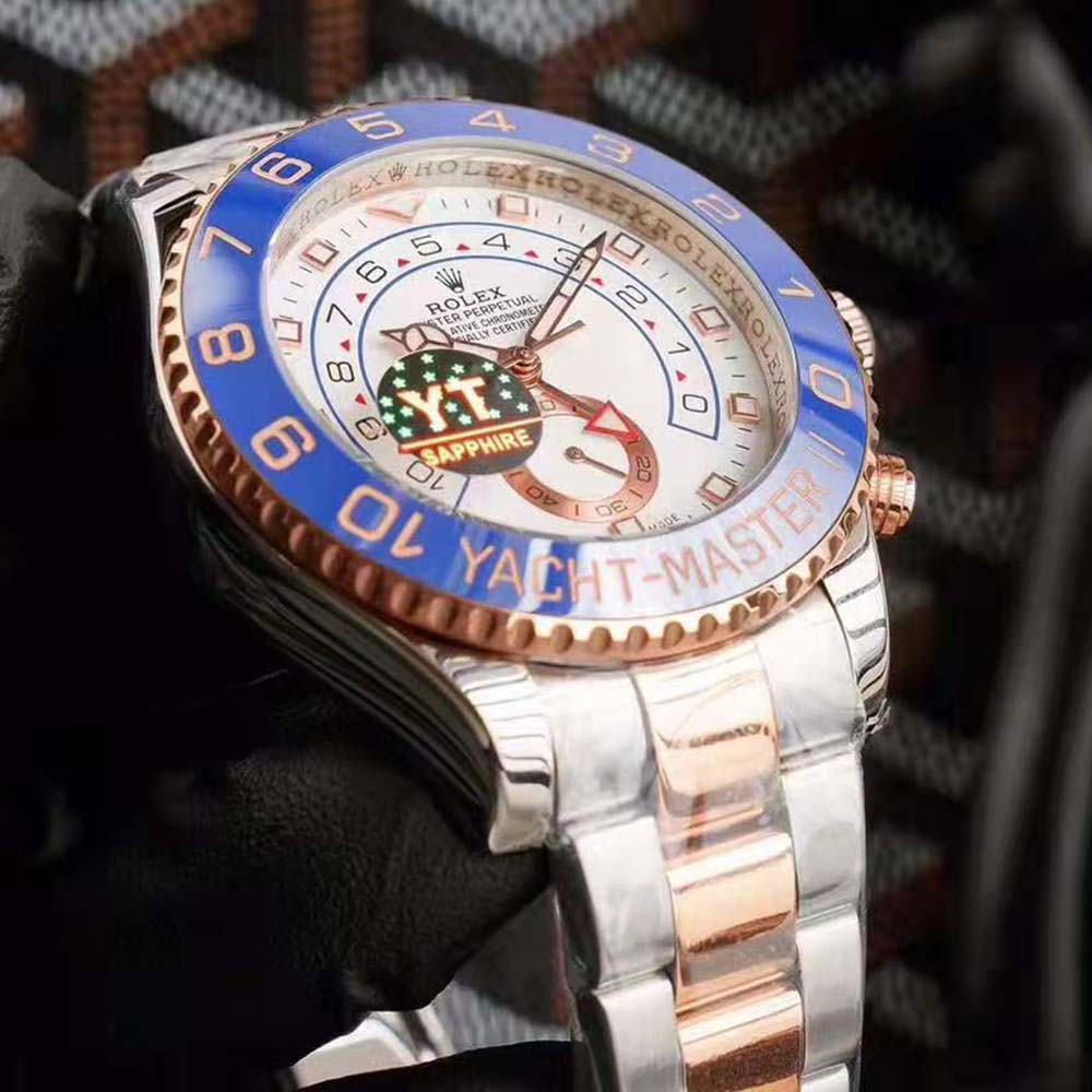 Rolex Men Yacht-Master II Professional Watches Oyster 44 mm in Oystersteel and Everose Gold-White (5)