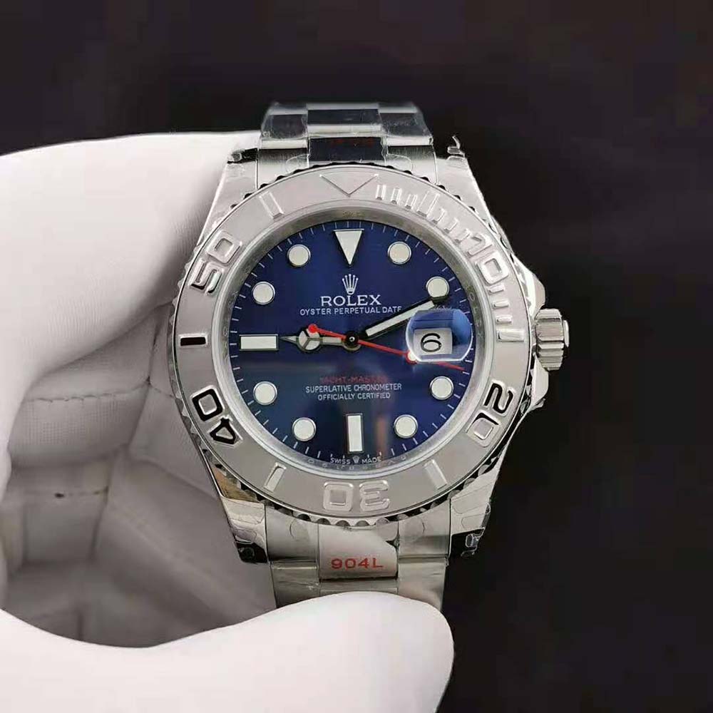 Rolex Men Yacht-Master Professional Watches Oyster 40 mm in Oystersteel and Platinum-Blue (2)