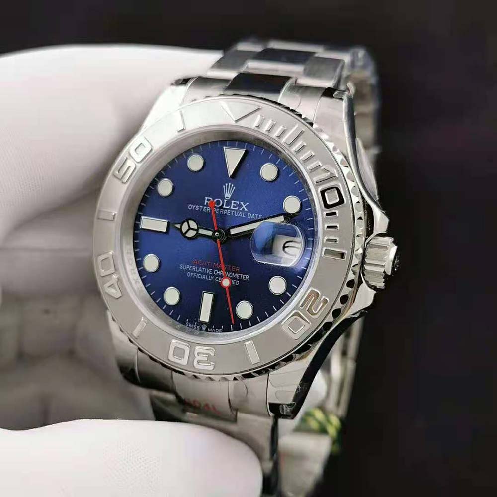 Rolex Men Yacht-Master Professional Watches Oyster 40 mm in Oystersteel and Platinum-Blue (3)