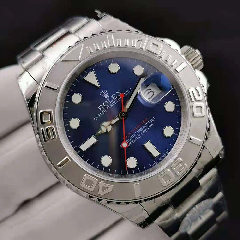 Rolex Men Yacht-Master Professional Watches Oyster 40 mm in Oystersteel and Platinum-Blue (4)