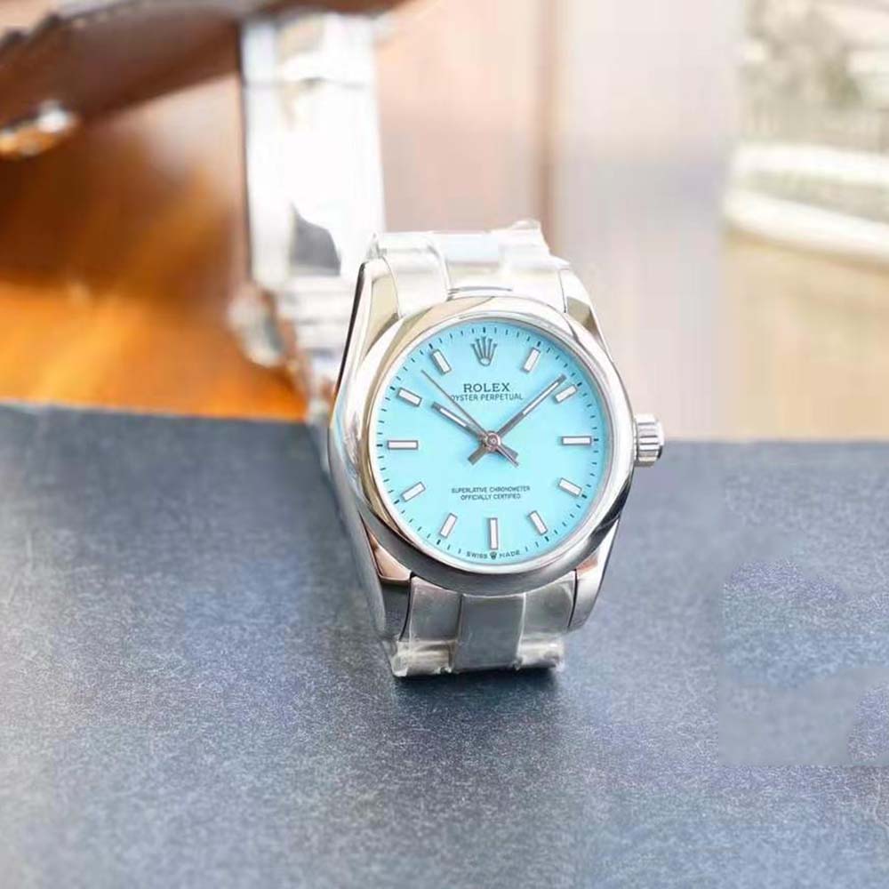 Rolex Women Oyster Perpetual Classic Watches 31 mm in Oystersteel-Blue (4)
