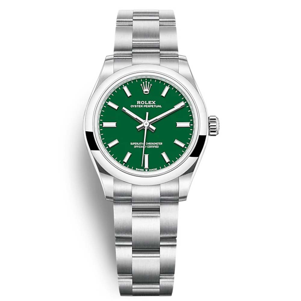 Rolex Women Oyster Perpetual Classic Watches 31 mm in Oystersteel-Green (1)