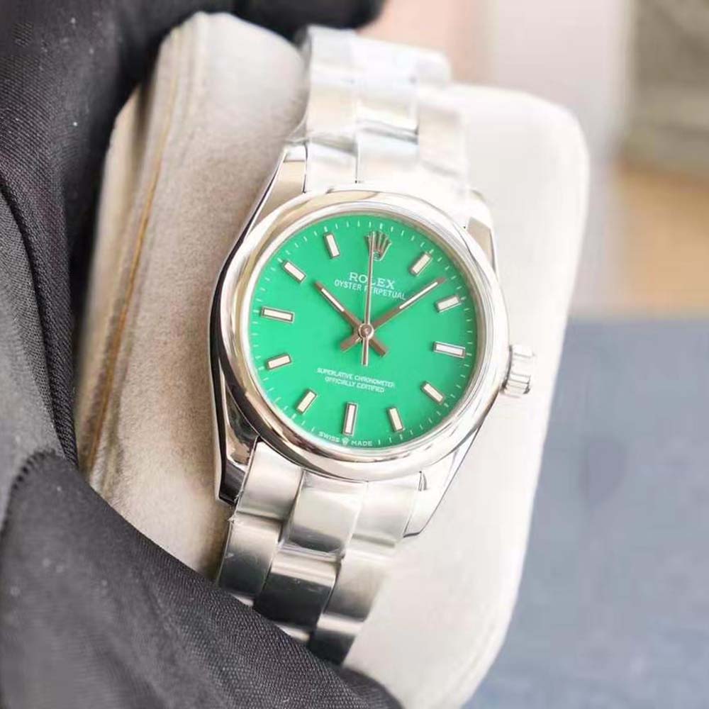 Rolex Women Oyster Perpetual Classic Watches 31 mm in Oystersteel-Green (2)