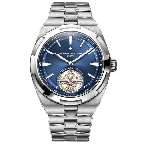 Vacheron Constantin Men Overseas Tourbillon 42,50 mm in Edelstahl-Blau