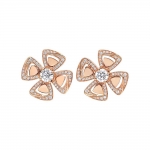 Bulgari Fiorever Earrings in Rose Gold with Diamonds