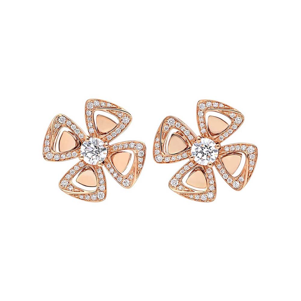 Bulgari Fiorever Earrings in Rose Gold with Diamonds (1)